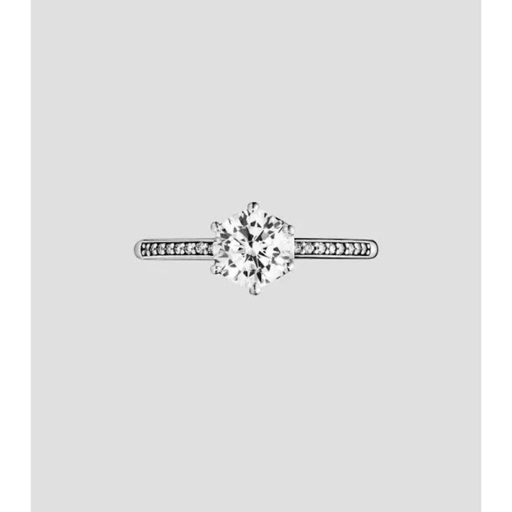 Crown Solitaire Ring S925 ALE Pandora Clear Sparkling Size 56 7.5